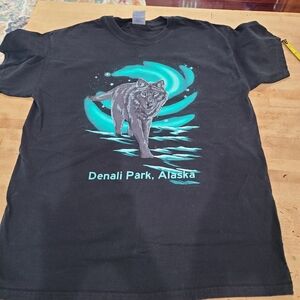 Black Denali Park Alaska T-Shirt M